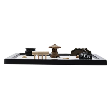 

Wooden Zen Garden Accessories Tools Kits - Mini Rake Stamp Decorations Office Tabletop Sand Garden Rocks Plants Fairy Garden