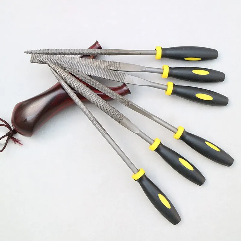 6pcs 140mm Mini Metal Rasp Needle Files Set Wood Carving Tools For
