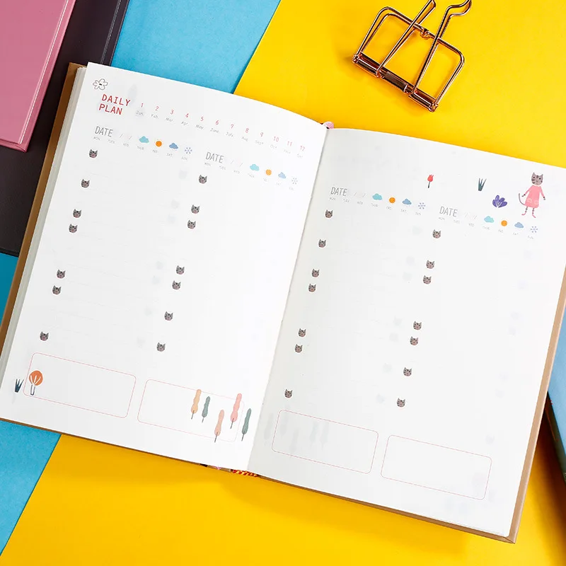 2019 Kawaii Cute Rabbit Planner paper Note book еженедельный ежемесячный Органайзер 32K Notebook |