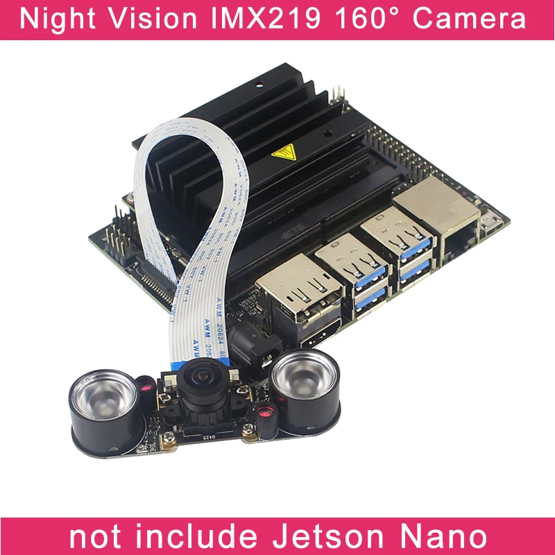 8MP Nvidia Jetson нано-камера ночного видения IMX 219 160 градусов камера IP веб-камера для Jetson Nano+ 2 инфракрасных лампы+ 15 см FFC