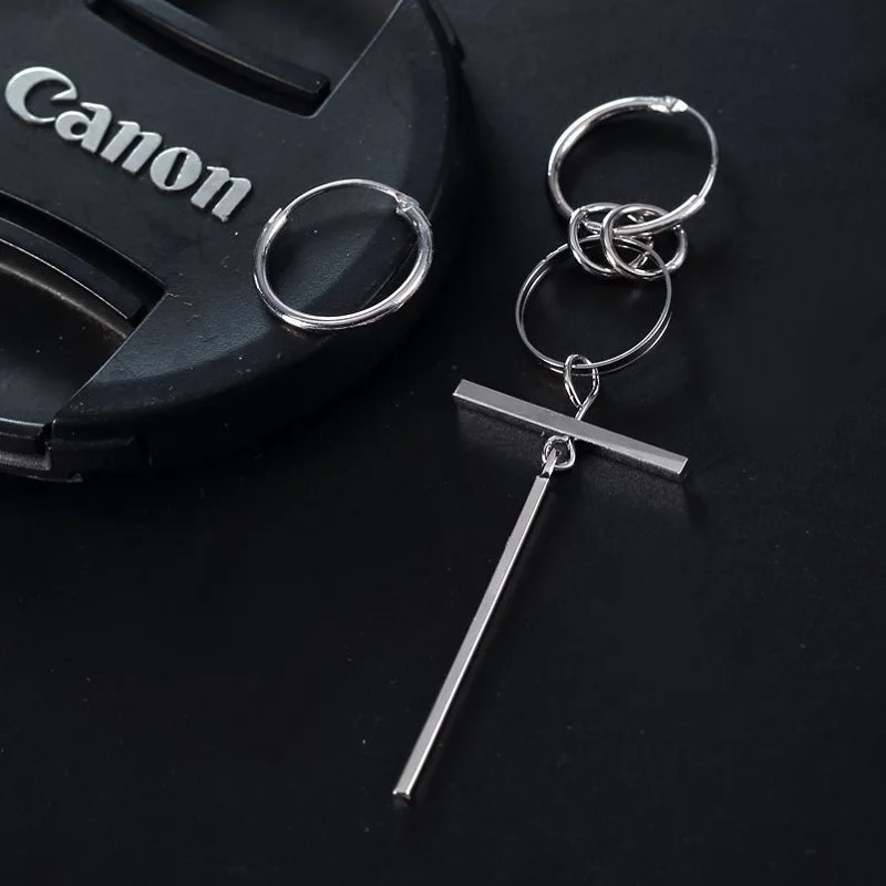 KPOP Stray Kids Huang Hyun Chen Bangtan Boys V Kim Tae Hyung Long Earrings Cross Ear Ring Earclip New Korea Group Thank You Card