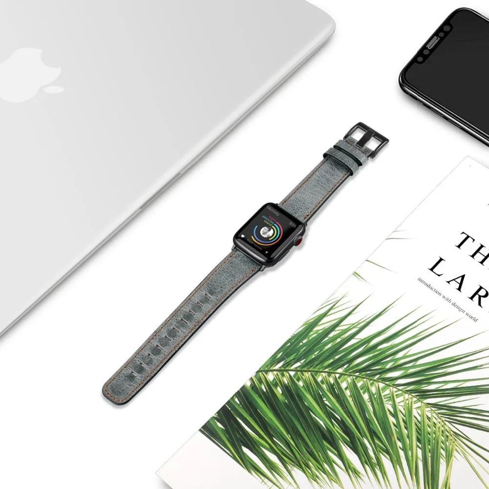 Ремешки для Apple Watch кожаный ремешок 5 4 3 2 1 браслет для Apple Watch 38 мм 42 мм 44 мм 40 мм Ремешки для наручных часов Ремешок для iWatch серии
