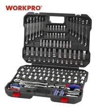 Workpro 164 pc conjunto de ferramentas chave soquete conjunto ferramentas manuais para o reparo do carro conjunto de instrumentos de ferramentas soquetes conjunto chaves catraca chaves chaves(China)