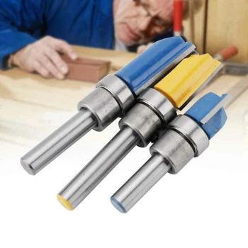

3 PCS Woodworking Milling Cutter 1/4 Inch Shank Trimming Router Bit Carving Tool