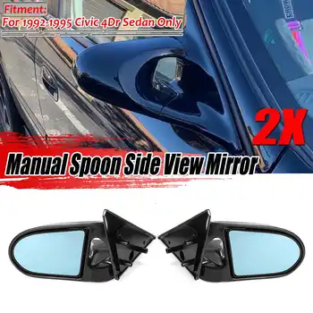 

Black Manual Adjustable 2x Car Side Door Rear View Mirror For Honda For Civic 4Dr Sedan 1992-1995 Car Rearview Mirror