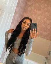 Mishell 30 32 34 extensiones de pelo ondulado malasio ondulado de 40 pulgadas con extensiones de cabello humano Frontal con cierre, extensión de cabello Remy