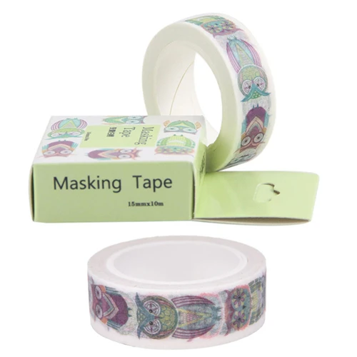 1.5cm Wide owl washi tape DIY decoration scrapbooking masking tape adhesive tape label sticker stationery School Office Supply