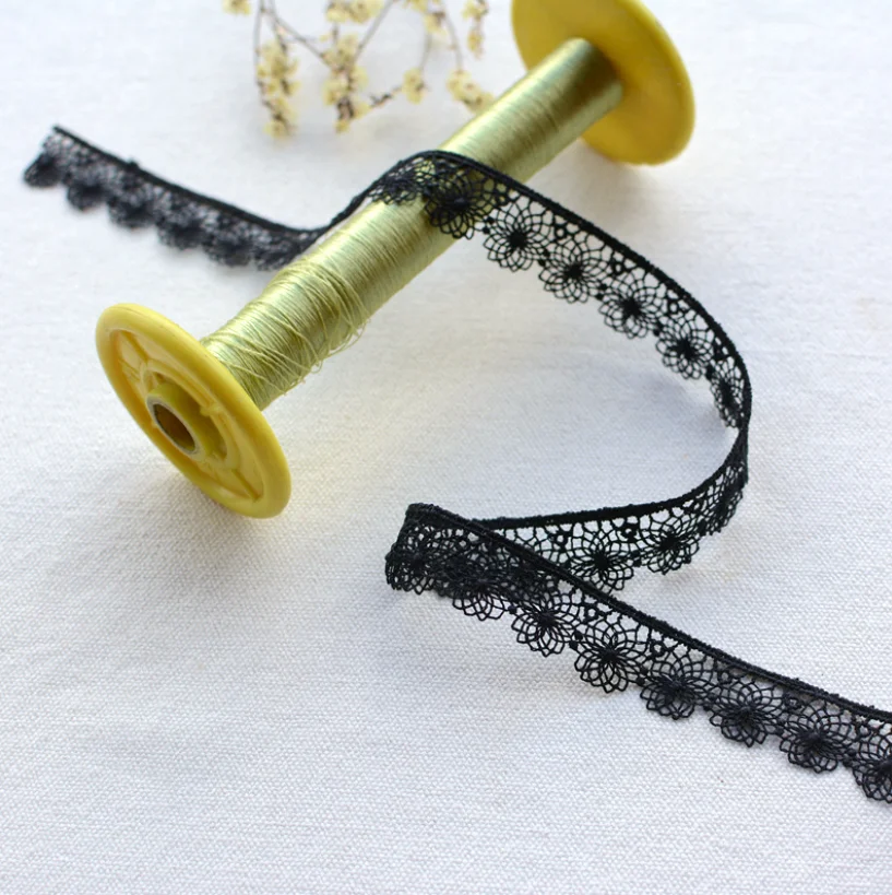 Lace ribbon 5 Yards/lot width 1.5cm floral embroidered black white hollow lace fabric DIY crafts sewing for garment cheongsam lace ribbon lace fabric lace sewing accessories lace sewing supplies lace accessories