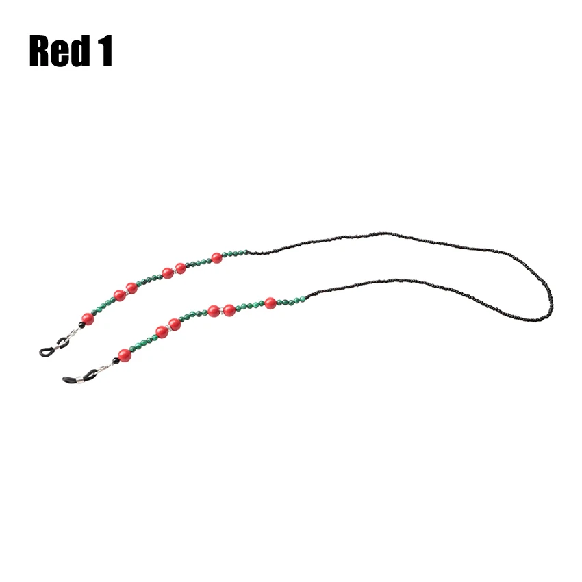 Red 1 SOOLALA, бирюзовая цепочка для солнцезащитных очков, шнурок, шнурок, нескользящий шнур для очков, цепочка для очков, бусины Brillen Koord в подарочной упаковке - Цвет: Red 1