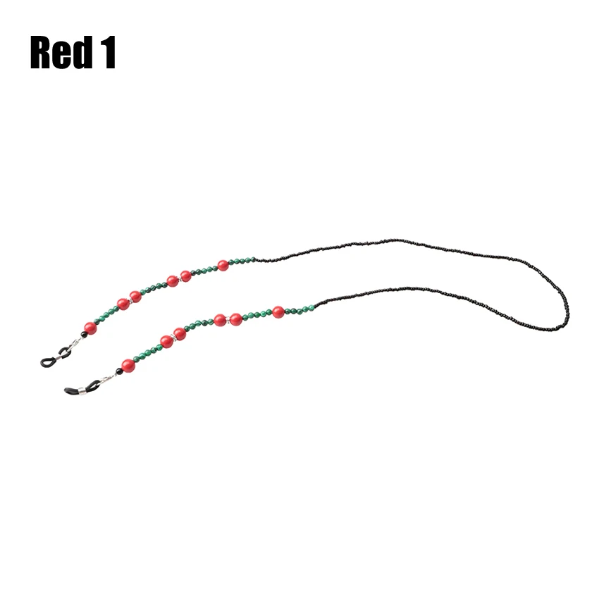 SOOLALA, бирюзовая цепочка для солнцезащитных очков, шнурок, шнурок, нескользящий шнур для очков, цепочка для очков, бусины Brillen Koord в подарочной упаковке - Цвет: Red 1