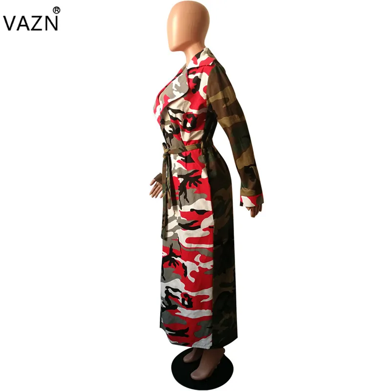VAZN/осень,, экзотический дизайн, женская верхняя одежда, камуфляжный стиль, длинный рукав, Повседневная открытая стежка, женская одежда X-Long, HMS5181