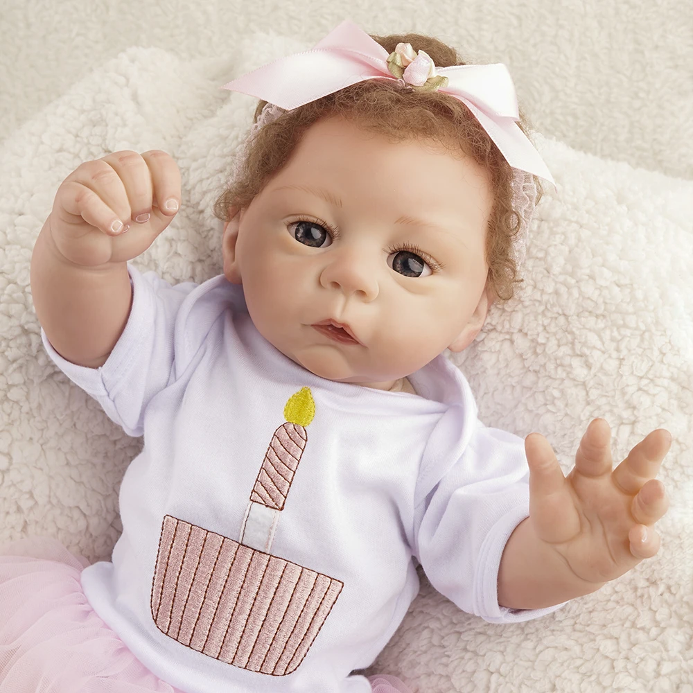 

RBG 21 Inches Alive Cute Princess Vinyl Reborn Baby Lifelike Lol New Born Bebe Dolls Chrismas Gift Toys for Children