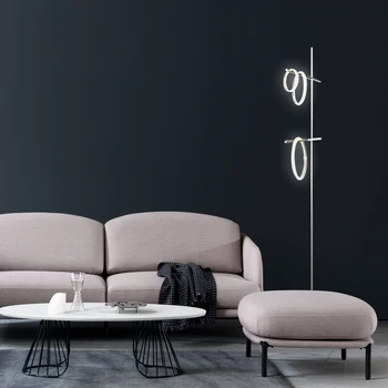

New LED floor lamp Modern decorative lamp Nordic living room 3 Rings circular floor lamp luxury art study bedroom standing lamp