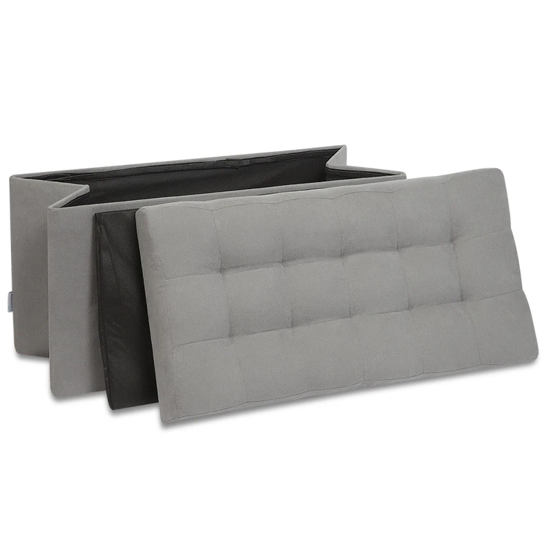 Пуф банкетка складной большой Дели Delicatex серый ящик для хранения детских игрушек