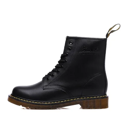 Black Dr Classic/ботинки на плоской подошве с 8 отверстиями 1460 г., женские ботильоны из натуральной кожи для влюбленных мужские рабочие ботинки мужская зимняя обувь с высоким берцем - Цвет: Black