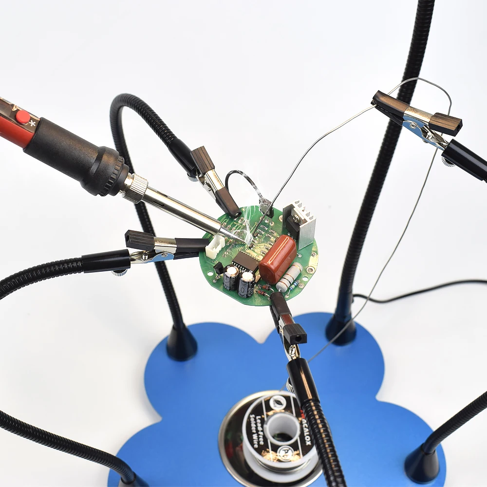  Toolour Soldering Helping Hand USB 3X Glasses Magnifier Welding Station Flexible Arm PCB Board Tray - 4000148174285