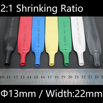 

Dia 13mm (Width 22mm) Heat Shrink Tube 2:1 Polyolefin Thermal Cable Sleeve Insulated Wire Protector Wrap DIY Connector Repair