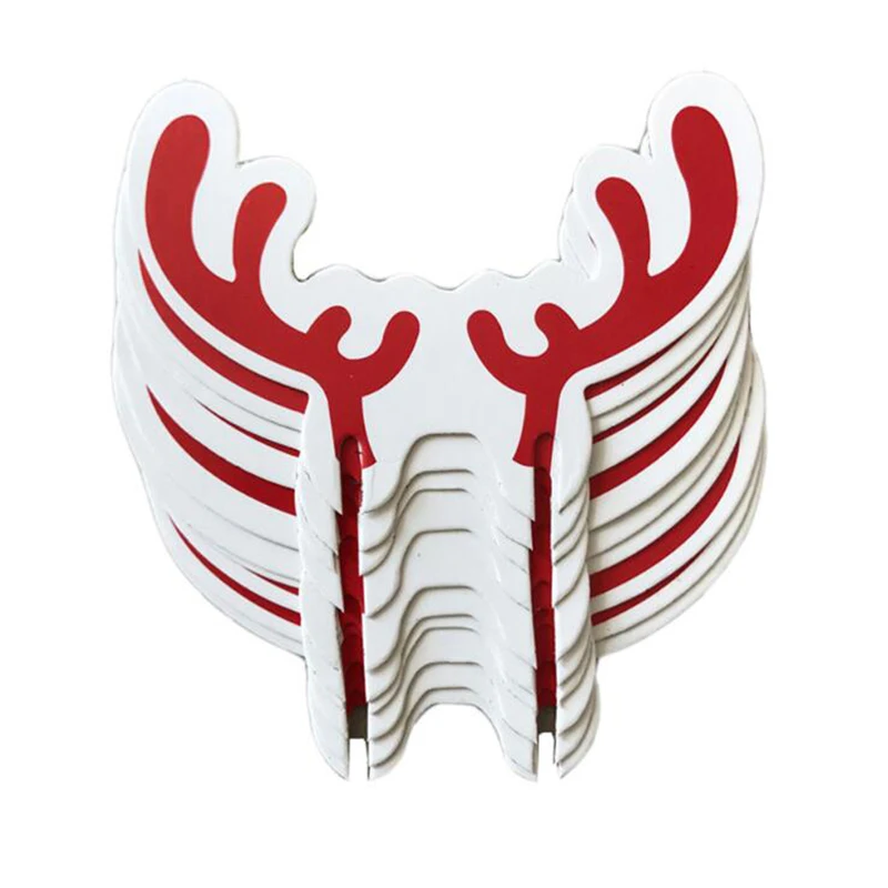Red Elk antler 10 шт./упак. Рождественская шапка Санта-Клауса красное вино Стекло Бумага карты визитные карточки Свадебная вечеринка поставки Стекло Декор Украшение стола - Цвет: Red Elk antler