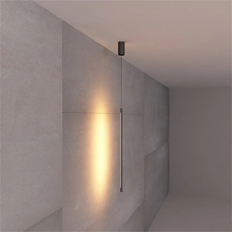 Minimalist Bedroom Bedside Pendant Light Modern Living Room TV Wall LED Pendant Lamp Geometry Line Strip Hanging Light Fixtures afbeelding