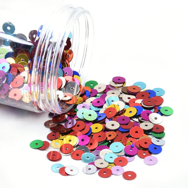 

Wholesale 2-20mm Sequins 500 Gram Flat Round PVC Loose Sequins Sewing Craft Decoration Clothes Garment Dress Shoe DIY Accessory