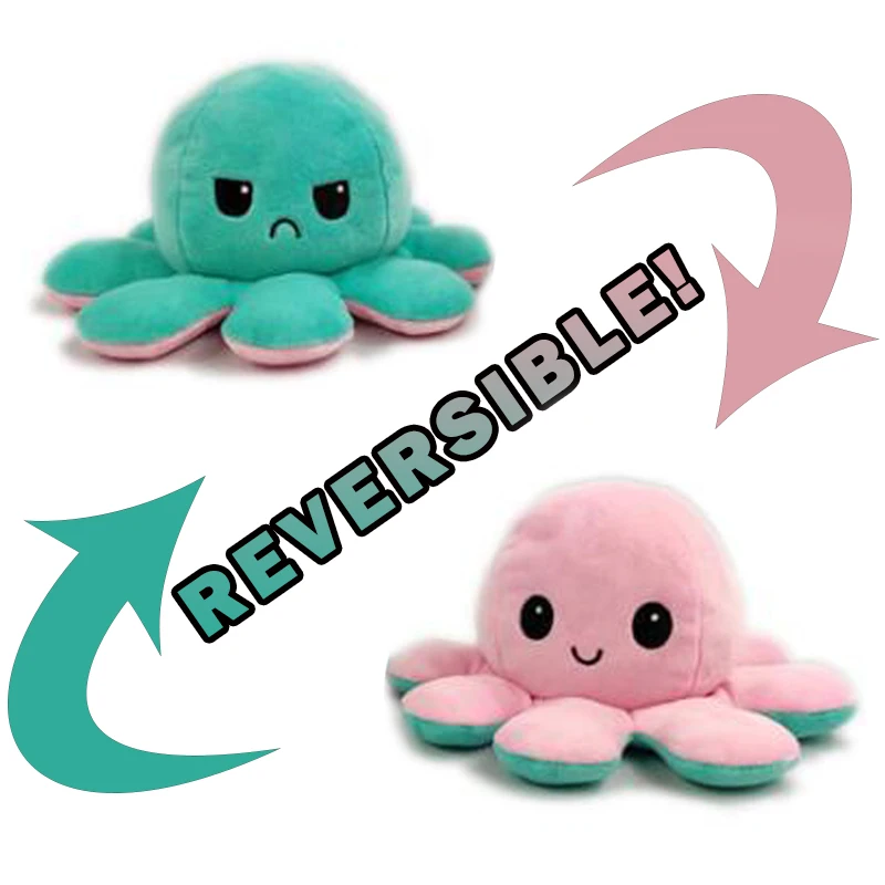 peluche pieuvre réversible
