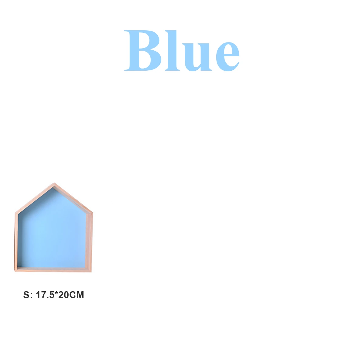 Деревянный шкаф для хранения в скандинавском стиле, декоративная настенная подвесная полка для детской спальни, гостиной, органайзер для хранения - Цвет: S blue