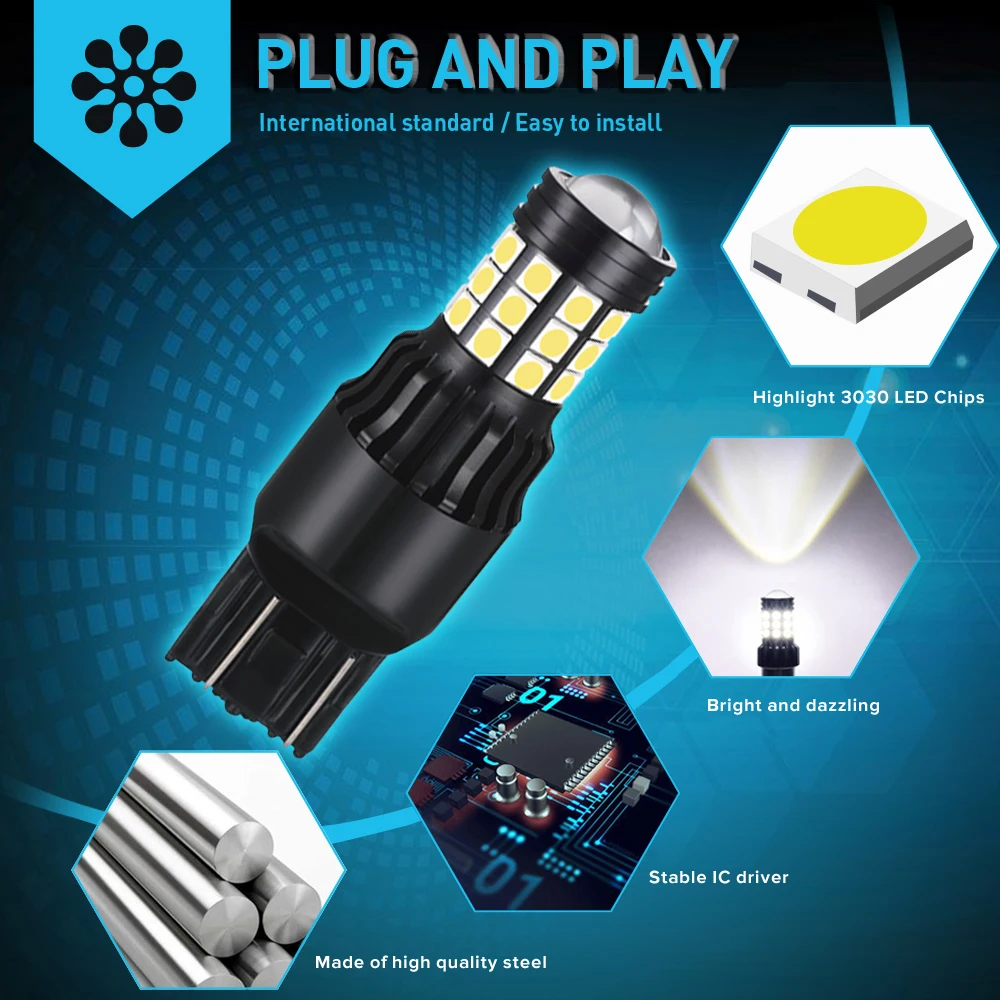 2x автомобильный 7443 светодиодный Canbus 31SMD 2835 Светодиодный T20 W21W 1156 BA15S T15 T16 W16W 3157 3156