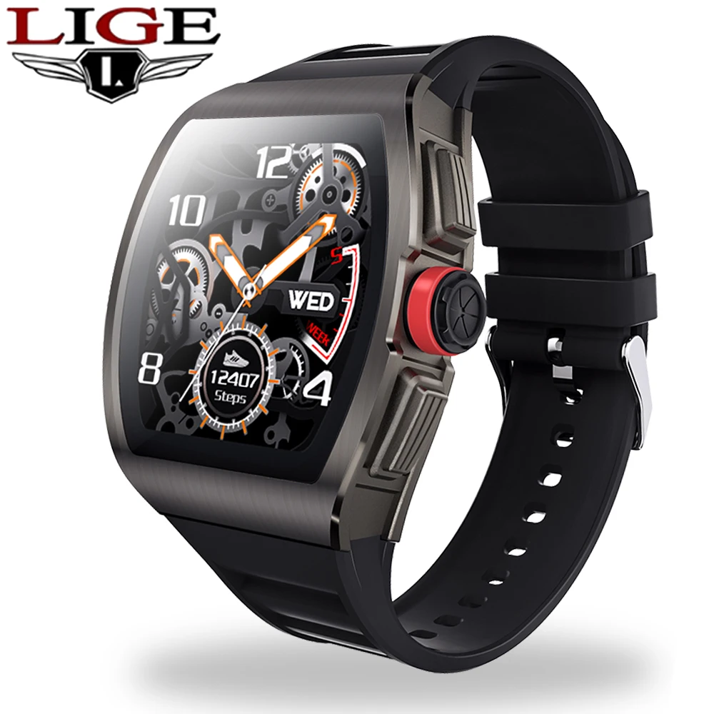 LIGE Новые смарт-часы M1 для мужчин 24 часа монитор сердечного ритма IP68