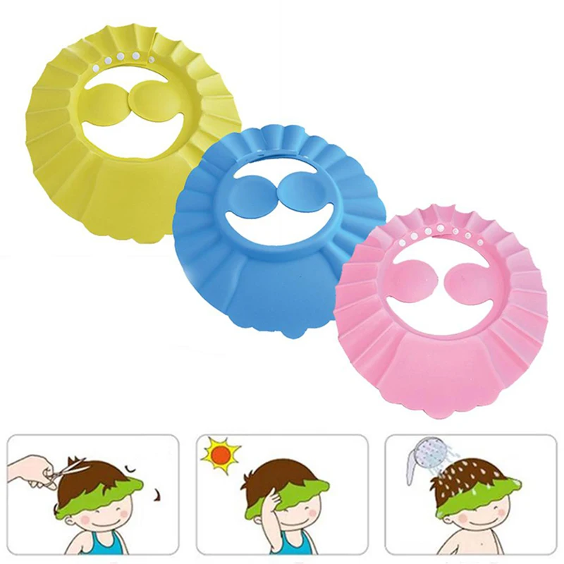 Baby Shampoo Cap Safe Adjustable Waterproof Shampoo Cap Baby Ear Protect Shower Children Kids Hat