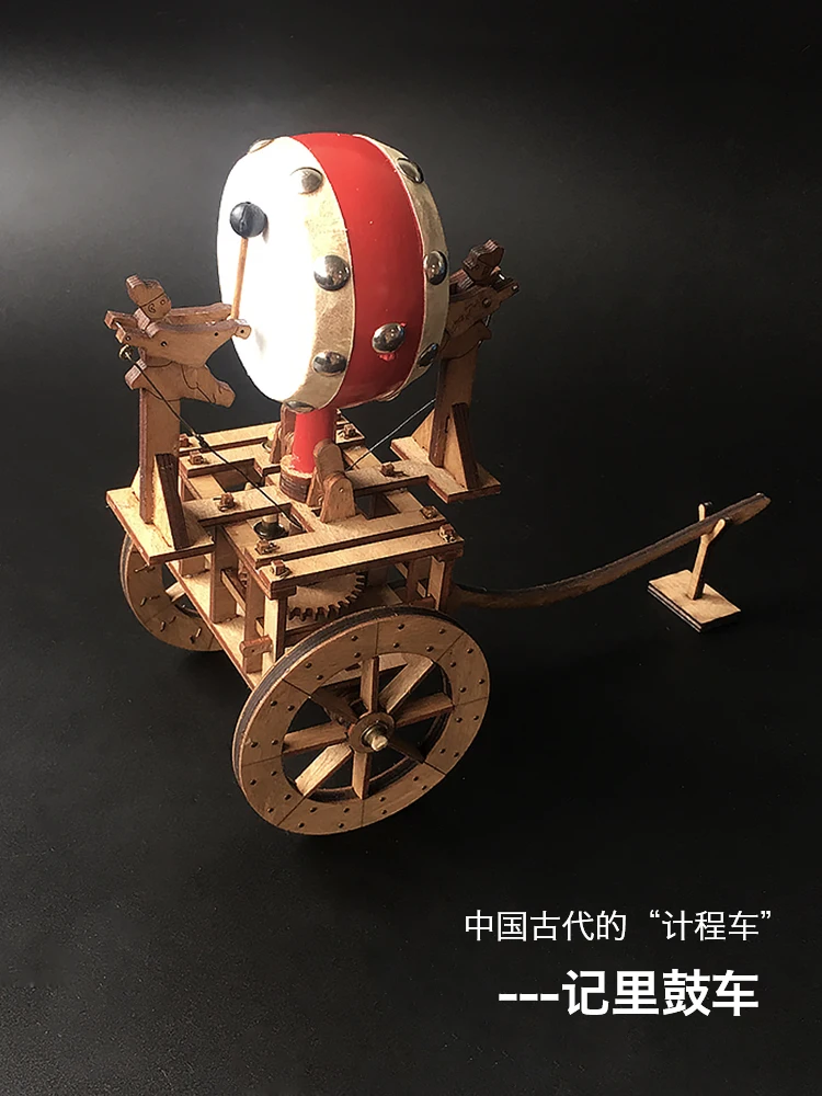 Древняя китайская модель такси деревянная трехмерная забавная