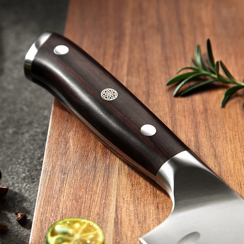 XINZUO 7 ''дюймовый нож Santoku кухонные ножи из нержавеющей стали бренд Din 1,4116 нож для нарезания шеф-повара нож с черной ручкой