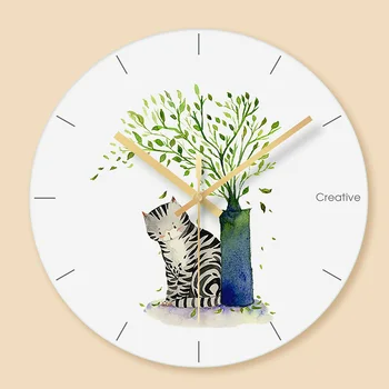 

Leaf Plant Wall Clock Creative Frameless Silent Watches Nordic Fresh Personality Living Room Kitchen Decorative Wall Clock BB90