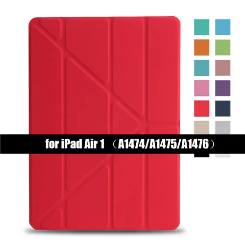 Red-for ipad air Чехол для IPad Air Flip Stand Case для Ipad 5 6, чехол из искусственной кожи для IPad Air 2 Smart Cover для Ipad Air 1 - Цвет: Red-for ipad air