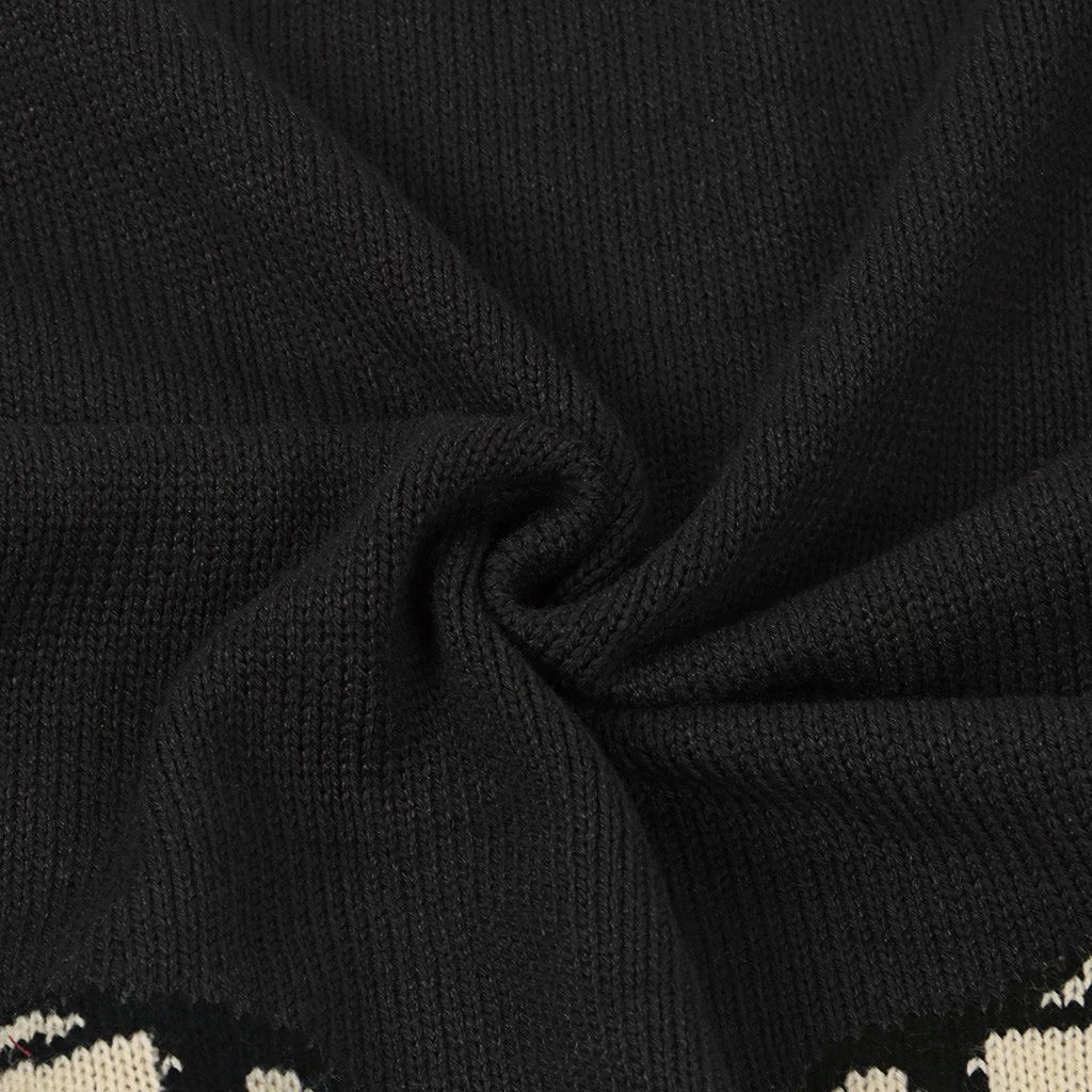 CHAMSGEND Women Patchwork Leopard Knitting Pullover Casual O-Neck Autumn Winter Thick Cashmere Tops Loose Sweater 1001