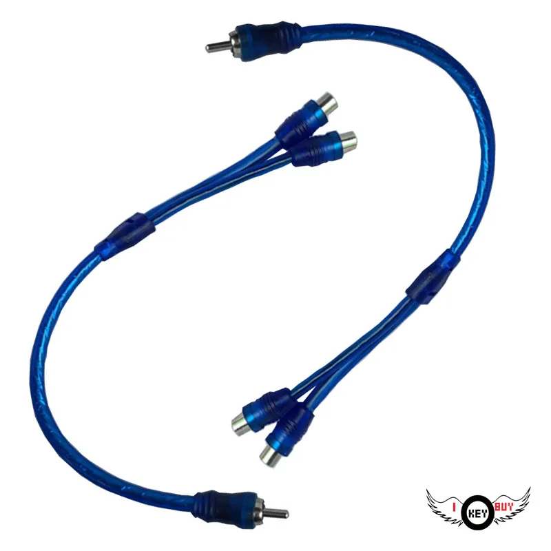 1pc 28cm Length Pvc 1female 2 Male Car Audio Amplifier Wire 2 Female Rca 1 Male Adapter Cable