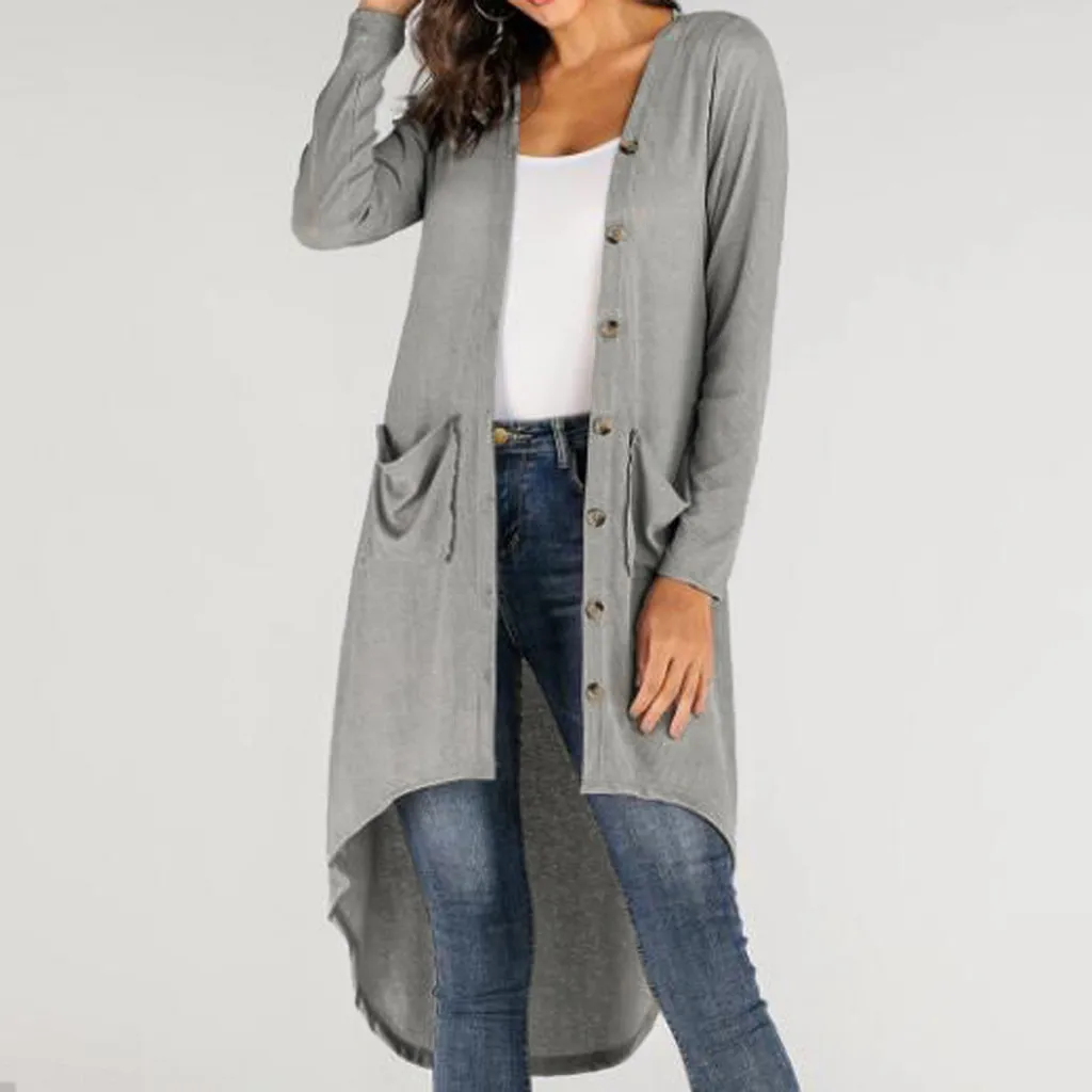 

JAYCOSIN 2019 Women Cardigans Sweater Solid Loose Knitwear Single Breasted Casual Knit Cardigan Outwear Winter Long Jacket Coat