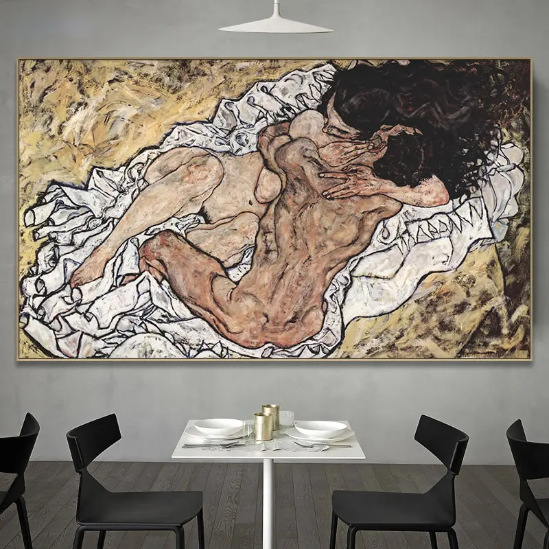 Художественный Эгон Schiele Naked Hug абстрактный художественный стиль Печать на холсте