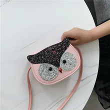 Расшитая блестками блестящая Сова Детская сумка на плечо милые маленькие животные сумка-мессенджер дети милый телефон монета сумки розовые кожаные сумки