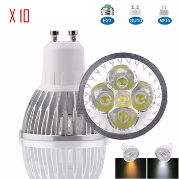 

10Pcs Super Bright 3W GU10 E27 MR16 LED Bulbs Light 110V 220V Dimmable Led Spotlights Warm/Cool White GU 10 base LED downlight