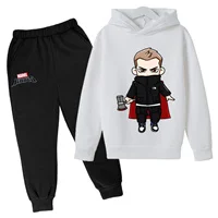 Spiderman- Tracksuits Kids Hoodies Boy Girl Sweatshirt Clothes Set America Heros Hooded Pants Suit Deadpool- Pullover Sportwear little kid suit