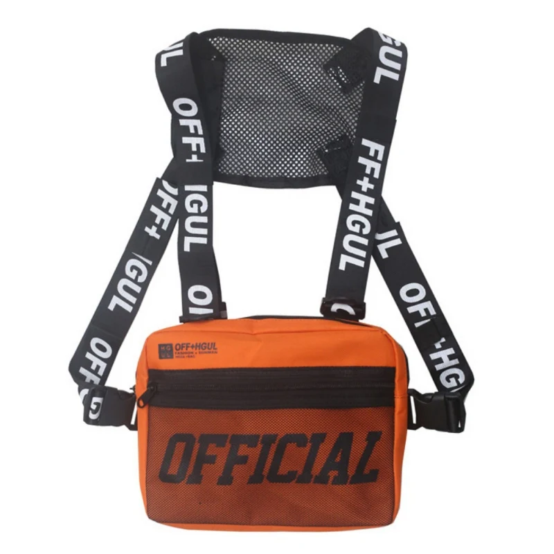Функциональная спортивная сумка на грудь, сумка через плечо, сумка на грудь, Регулируемый тактический жилет, уличная сумка
