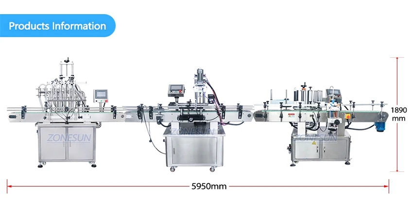 ZONESUN ZS-FAL180P4 Juice Oil Automatic Honey Plastic Round Bottle Liquid Screw Filling Capping And Labeling Machines