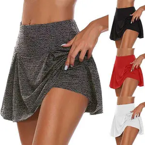Женская спортивная быстросохнущая Однотонная юбка для тенниса, танцев, фитнеса, бега, Спортивная юбка для активного отдыха, йоги, фитнеса, ...