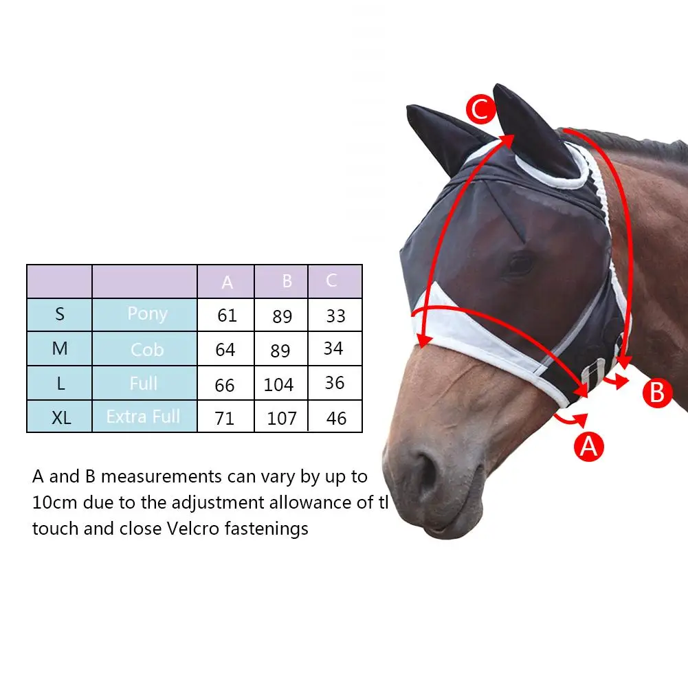 Horse Fly Mask Comfortable Breathable Horse Mask With Ear Anti Mosquito Horse Mask Dropshipping
