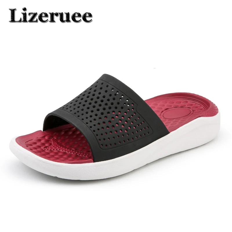 Lizeruee/Новинка года; повседневные мужские тапочки; летние пляжные шлепанцы на плоской подошве; нескользящие шлепанцы для ванной; мужские массажные домашние тапочки