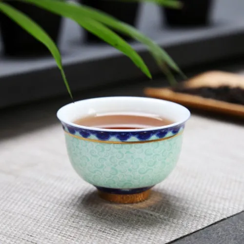 Маленькая чайная чашка с блюдцем цветок синий и белый фарфор чайная чаша Цзиндэчжэнь керамическая чайная чашка кунг-фу кофейная пивная винная кружка - Цвет: G