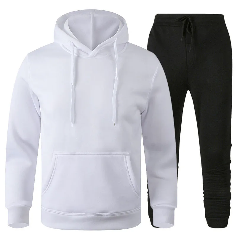 

Men's Tracksui Fashion Hoodies Sweatshirts Men Sweatshirts+Sweatpants Male 2 Pieces Set Spring Autumn Sportwear Fleece Pullover