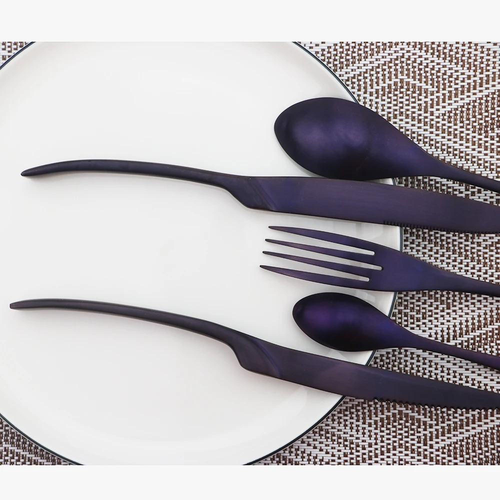 Фиолетовый 1 шт. Посуда высокого качества из металла столовые приборы 304 нержавеющая сталь Ресторан семья набор столовой посуды для кухни посудомоечная машина Сейф