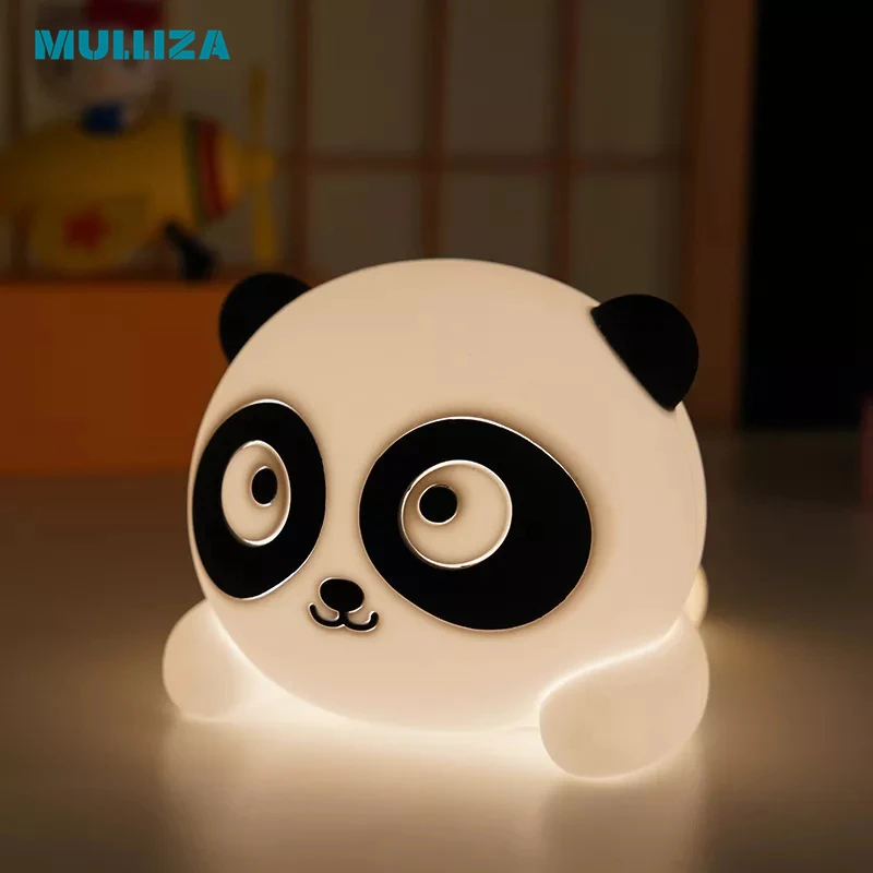 

Cute panda silicone night light creative gift LED light USB charging warm light patting with sleeping light baby feeding