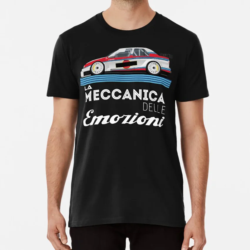 Maglietta Da Corsa Italiana Alfa Dtm Rosso Blu Turchese Bianco Italia
